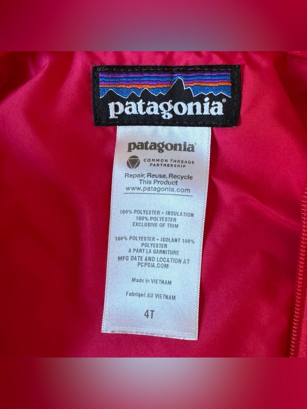 Patagonia Girls' 4T Nano Puff Jacket Quilted Jacket Hot Pink Fuchsia Outdoor - Picture 10 of 10